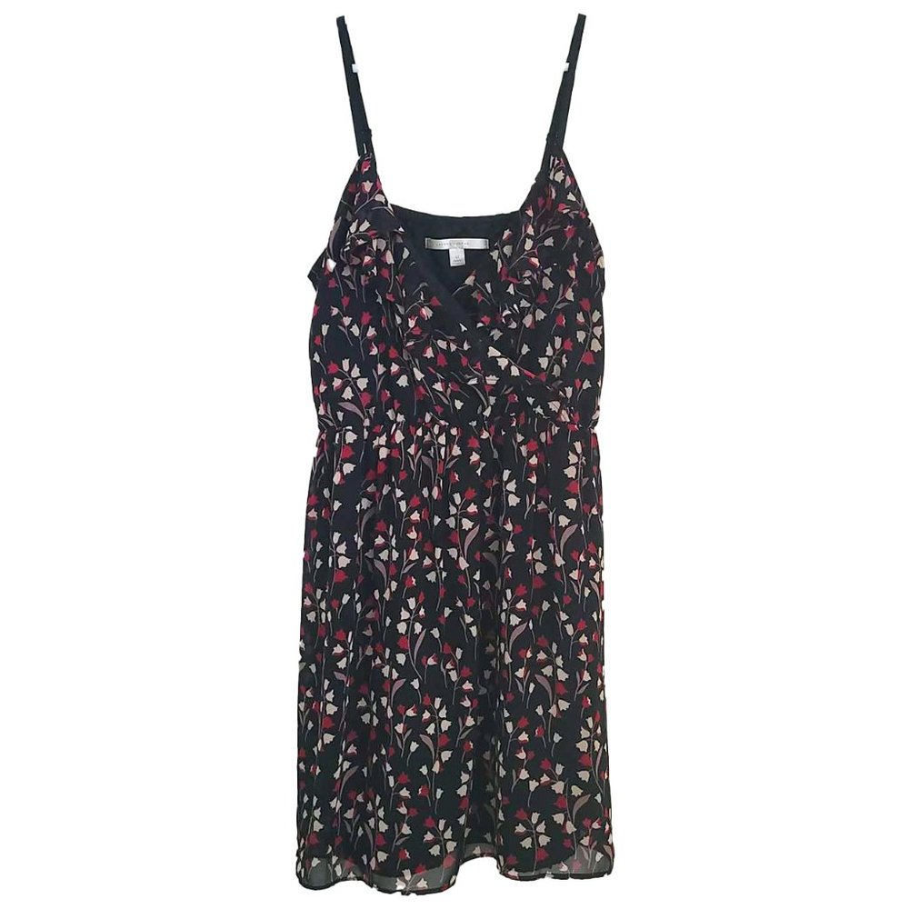 LC LAUREN CONRAD Black Floral Spaghetti Strap Dress - 12